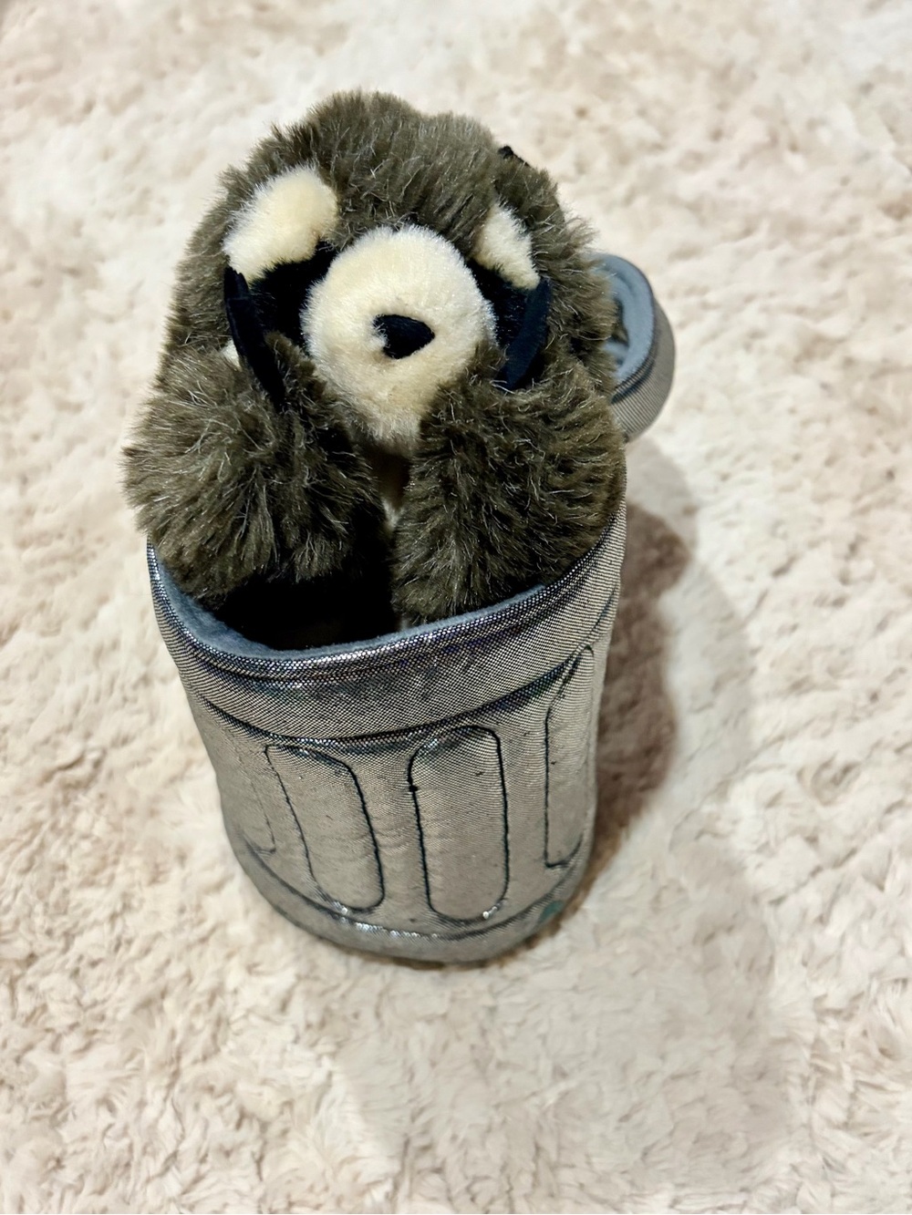 Folkmanis Raccoon in Trashcan Puppet